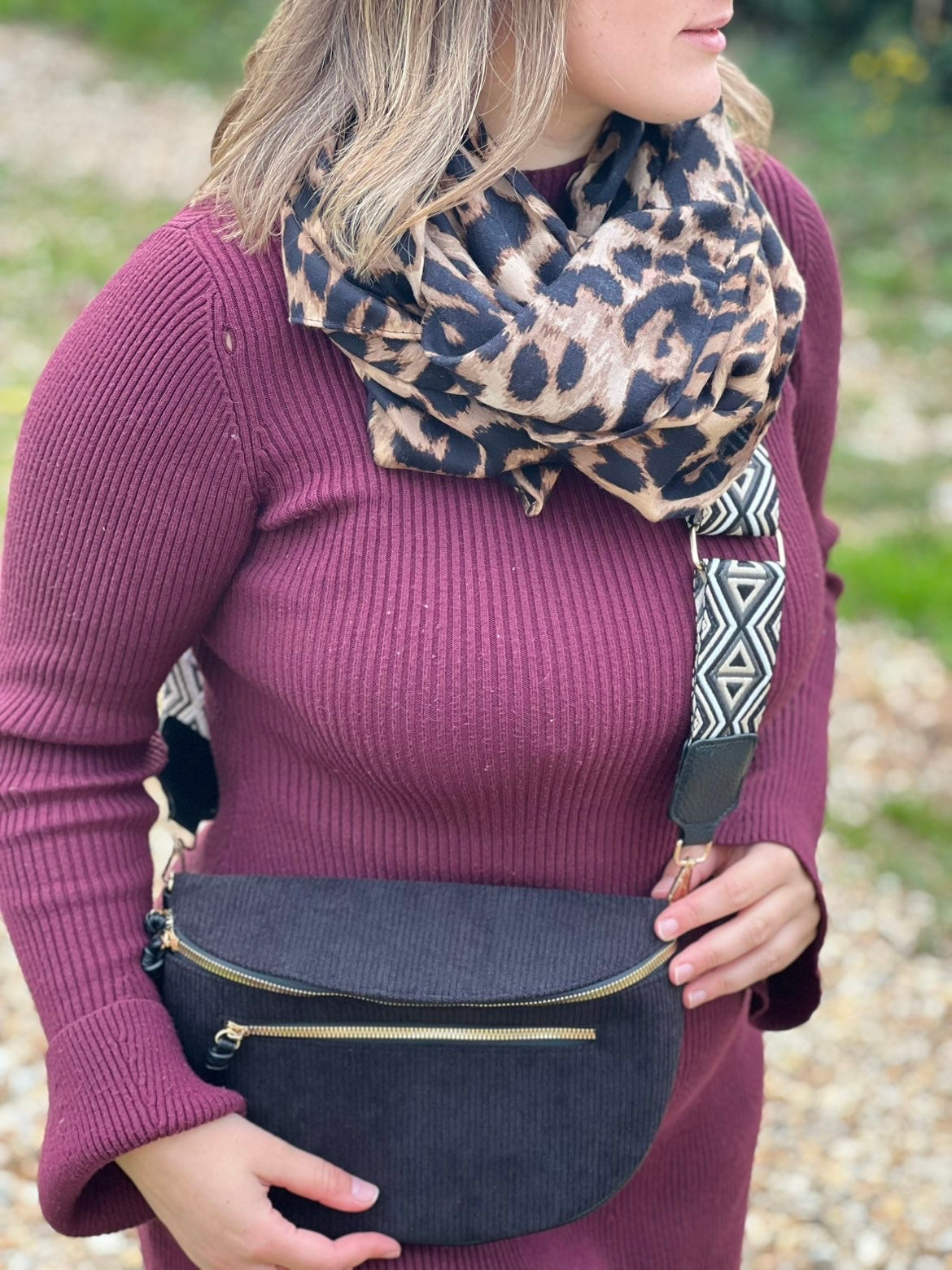 Sac banane velours
