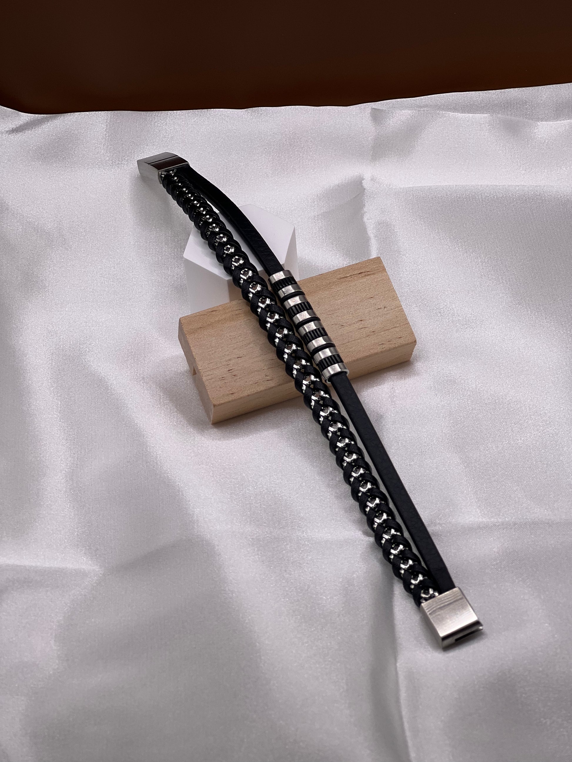 Bracelet cuir tressé