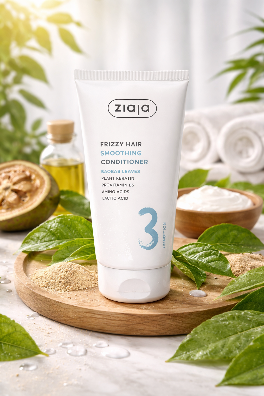 Après-shampooing lissant au baobab (Cheveux frisés)