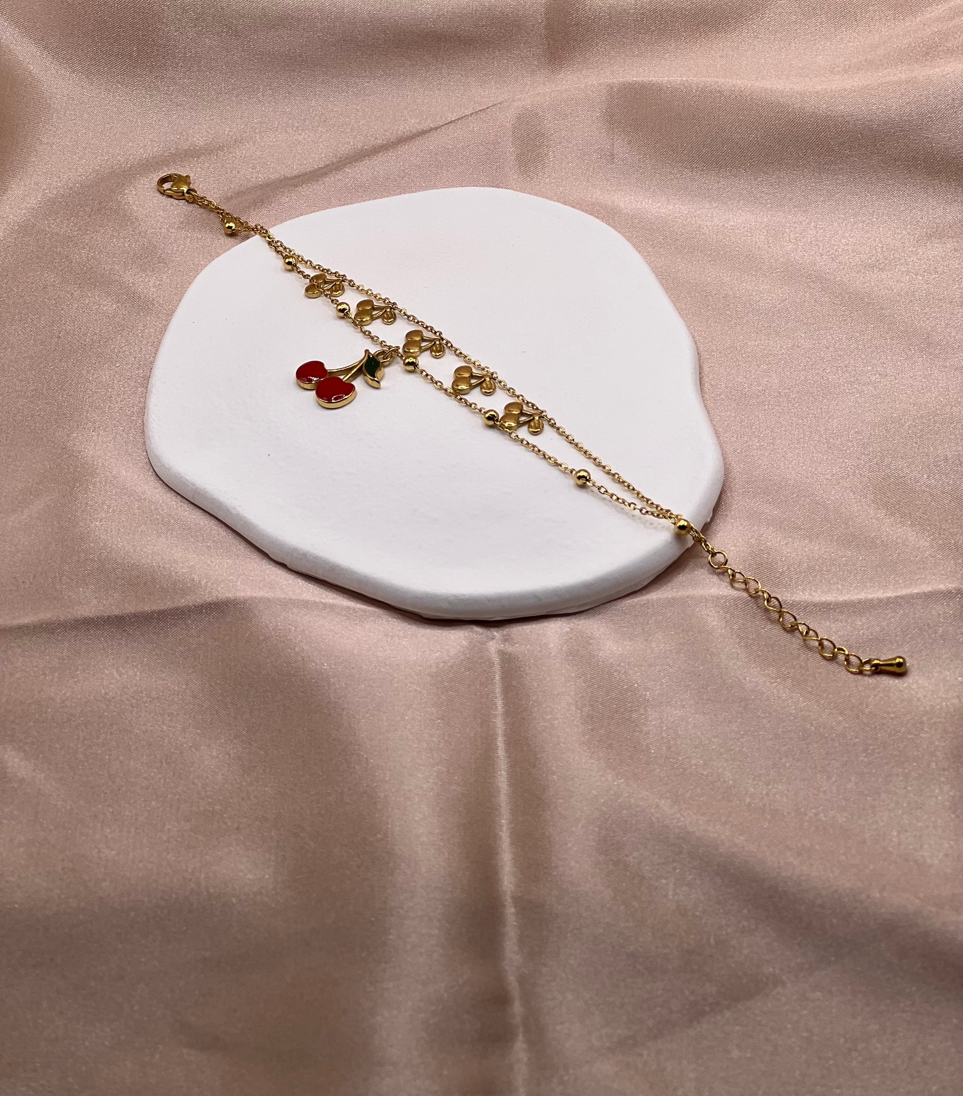 Bracelet double cerise