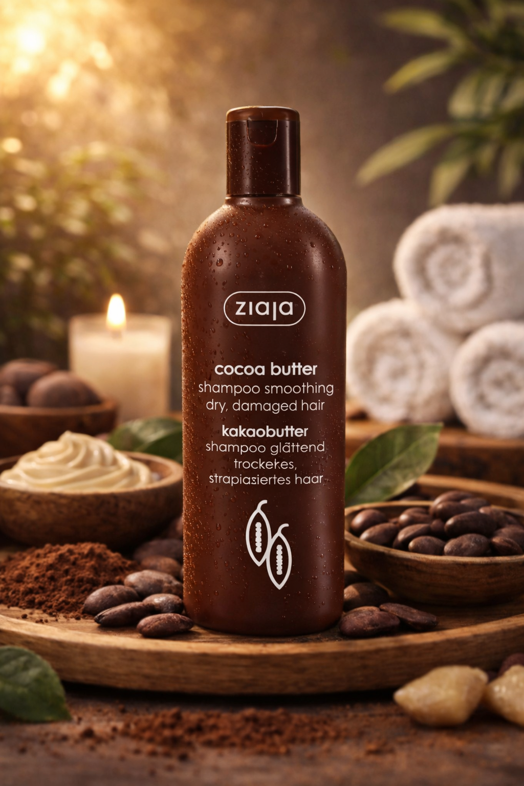 Shampooing Réparateur & Lissant au Beurre de Cacao